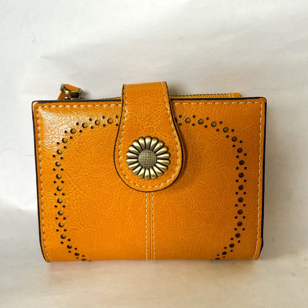 SENDEFN Yellow Leather Women's Wallet. Happy, sunny wallet.
